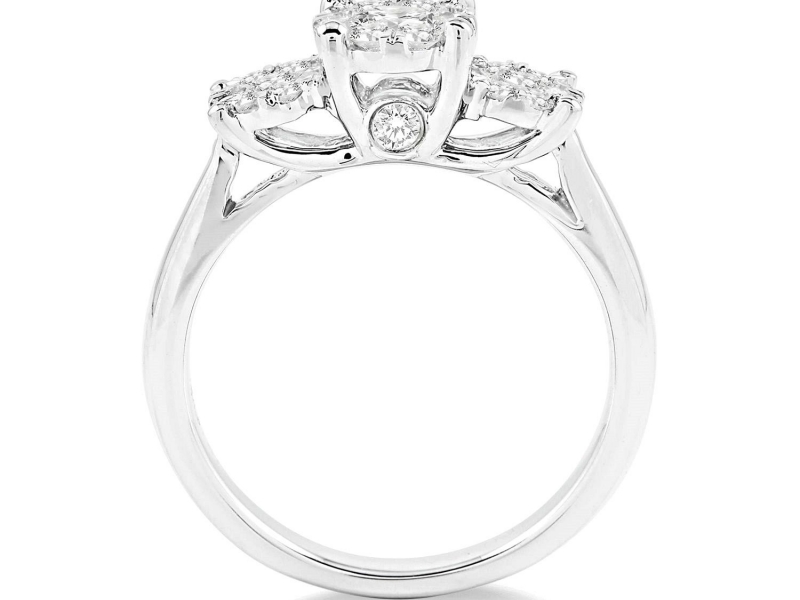 Love Rocks Collection - Past Present & Future Multi-diamond ring - image #2