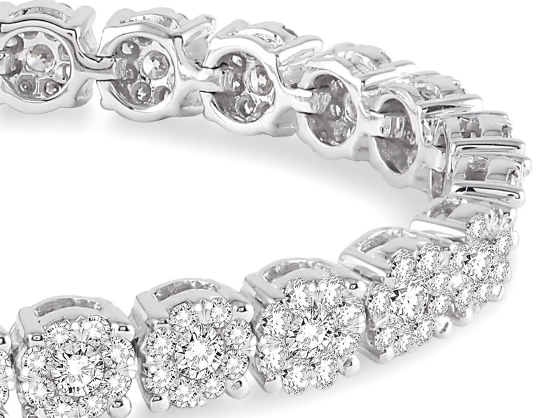 Love Rocks Collection - 14 karat white gold 5.30 carats  total weight natural multi diamond bracelet - image 2
