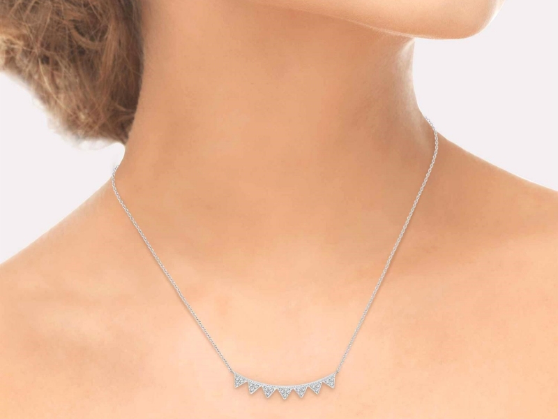 Necklaces - Triangle Bar Necklace  - image #2
