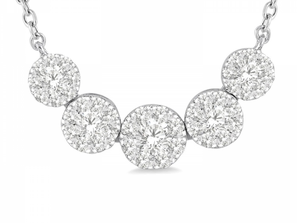 Love Rocks Collection - 14 karat white multi-diamond necklace