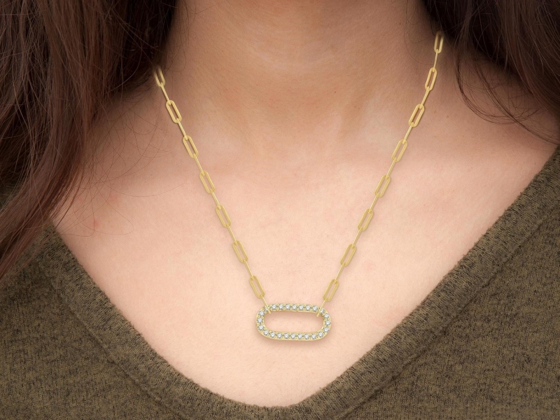 Necklaces - 14kt yellow gold Paperclip style Necklace  - image #2